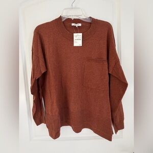 Madewell Women’s Rust Crewneck Lightweight Sweater Size L NWT